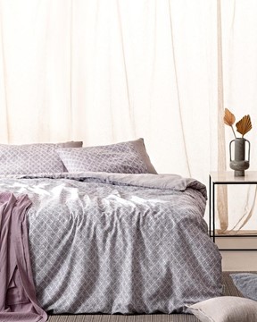 Clarice King Size Coco Crep Baskılı Nevresim Takımı