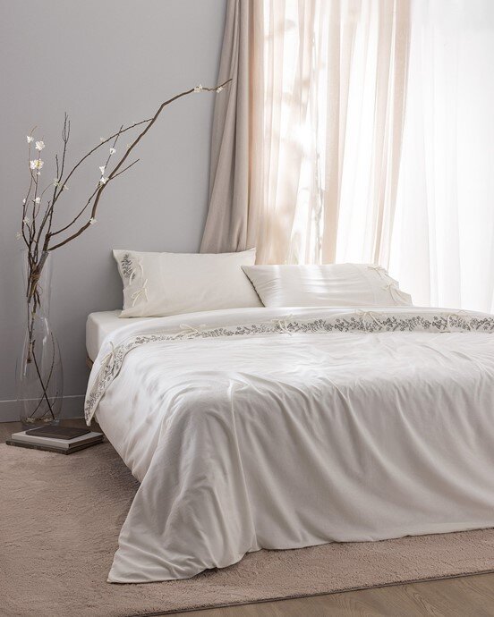 Relief King Size Nakışlı Nevresim Takımı