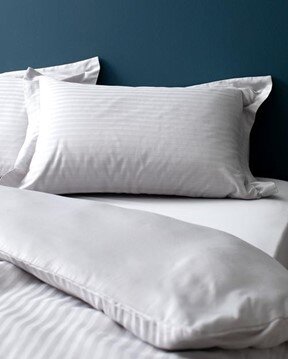 Elicia Super King Size Çizgili Saten Nevresim Takımı