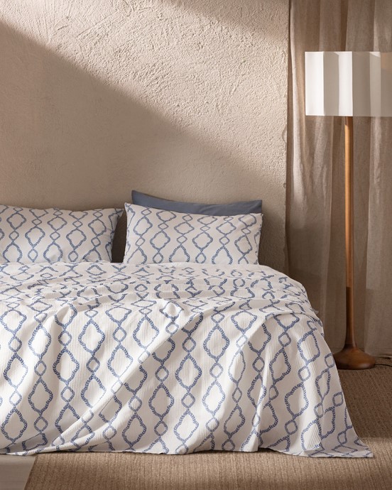 Belda King Size Karde Baskılı Pike Takımı