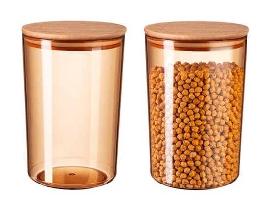 Yuviera 2300ml Ahşap Kapaklı Saklama Kabı 2'li