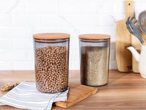 Yuviera 2300ml Ahşap Kapaklı Saklama Kabı 2'li