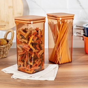 Kaviera 500ml Ahşap Kapaklı Saklama Kabı 3'lü