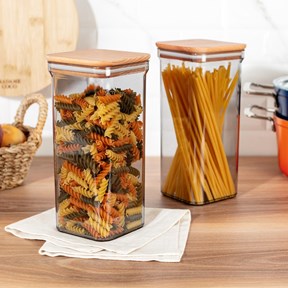 Kaviera 500ml Ahşap Kapaklı Saklama Kabı 3'lü