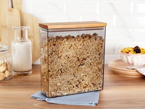 Lucille Ahşap Kapaklı Saklama Kabı 2500ML