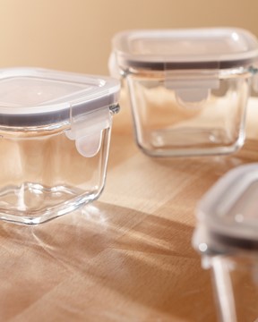 Marle 3'lü Kare Mini Saklama Kabı - 150ML