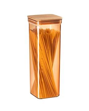 Kaviera 2100ml Ahşap Kapaklı Saklama Kabı 2 'li