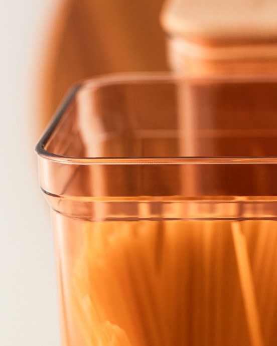 Kaviera 2100ml Ahşap Kapaklı Saklama Kabı 2 'li