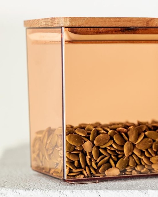Lucille Ahşap Kapaklı Saklama Kabı 1200ml