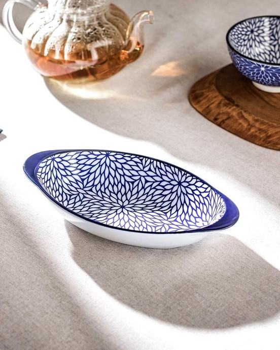 Rêve Bleu Drancy New Bone China Kulplu Tabak