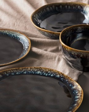 Delron 24 Parça Yemek Takımı Gold/Platin
