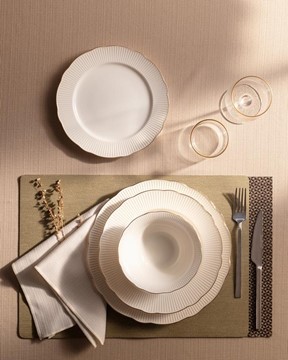 Delron 24 Parça Yemek Takımı Gold/Platin