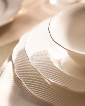 Delron 24 Parça Yemek Takımı Gold/Platin