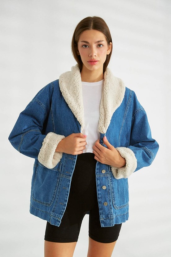 Robin Peluş Detaylı Cepli Jean Mont