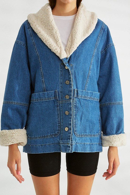 Robin Peluş Detaylı Cepli Jean Mont