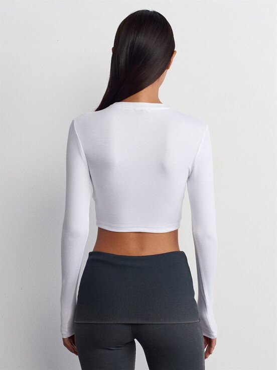 Dilvin Uzun Kollu Crop Top