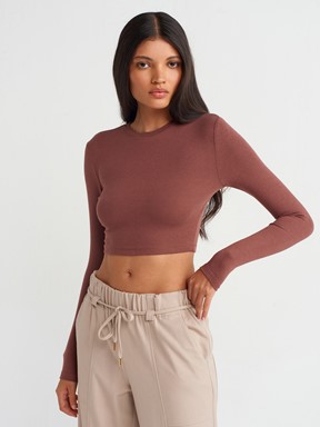 Dilvin Uzun Kollu Crop Top