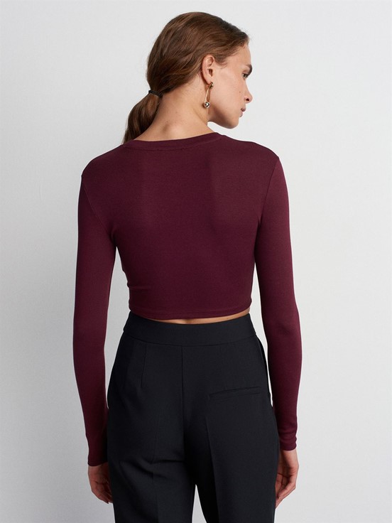 Dilvin Uzun Kollu Crop Top