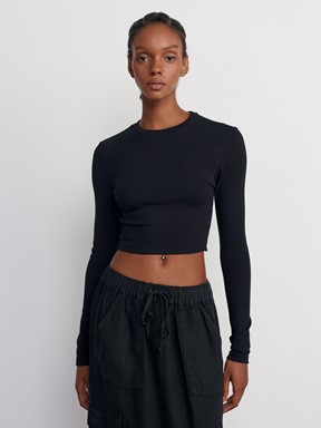 Dilvin Uzun Kollu Crop Top
