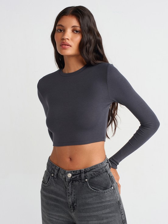Dilvin Uzun Kollu Crop Top