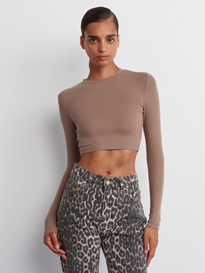 Dilvin Uzun Kollu Crop Top