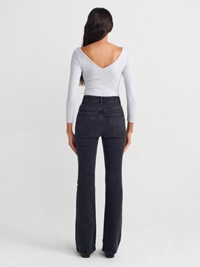 Dilvin Likralı Flare Denim Pantolon