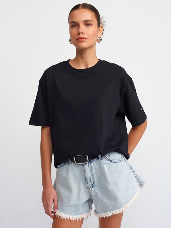 Dilvin Taş Baskı Detaylı T-Shirt