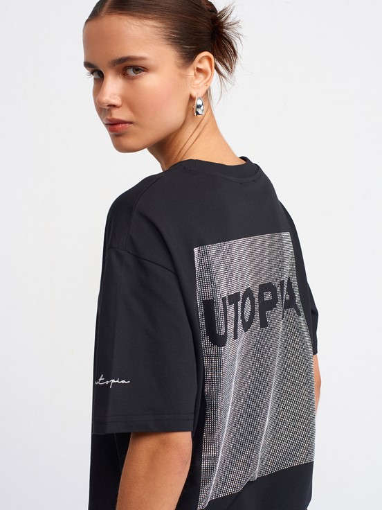 Dilvin Taş Baskı Detaylı T-Shirt