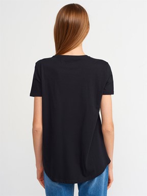Dilvin Bisiklet Yaka Basic T-Shirt