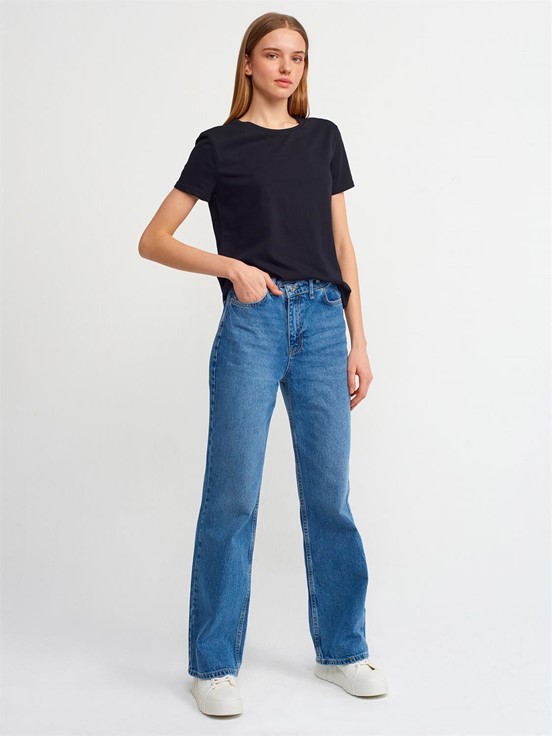 Dilvin Bisiklet Yaka Basic T-Shirt