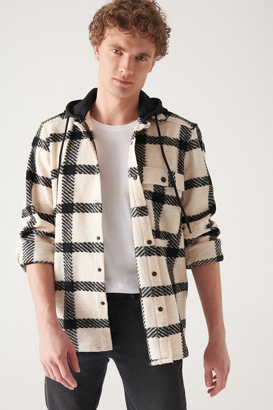 Avva Kapüşonlu Çıtçıtlı Oversized Oduncu Gömlek