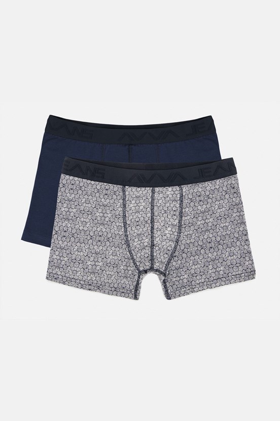 Avva Desenli Düz 2 li Boxer