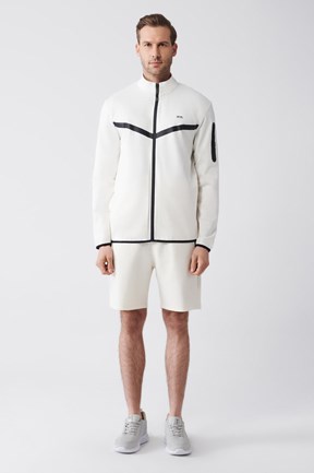 Avva Dik Yaka Baskılı Slim Fit Sweatshirt