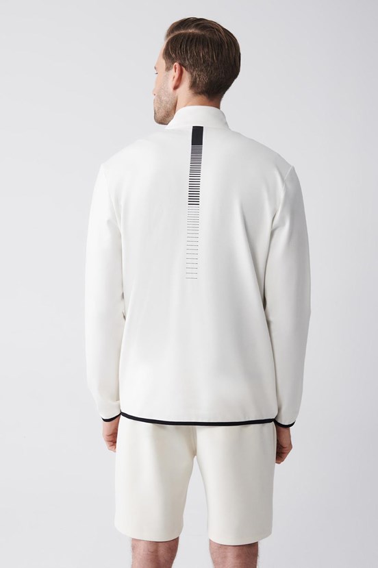 Avva Dik Yaka Baskılı Slim Fit Sweatshirt