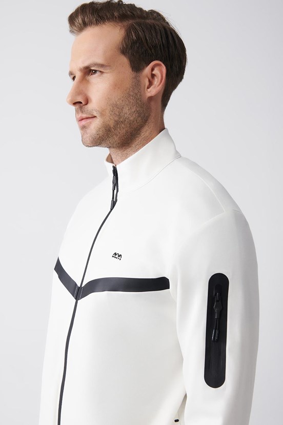 Avva Dik Yaka Baskılı Slim Fit Sweatshirt