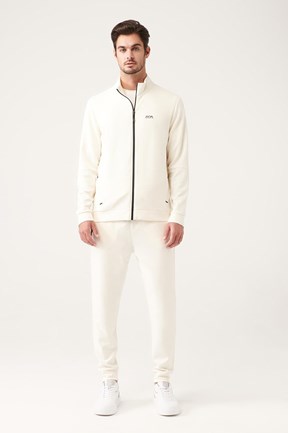 Avva Dik Yaka Önden Fermuarlı Slim Fit Sweatshirt