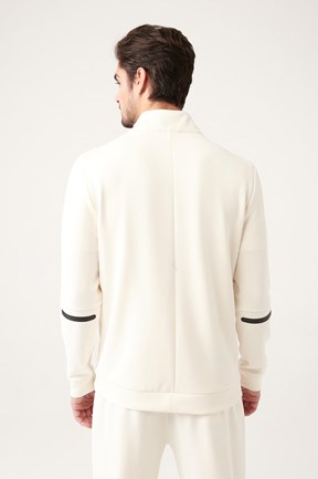Avva Dik Yaka Önden Fermuarlı Slim Fit Sweatshirt