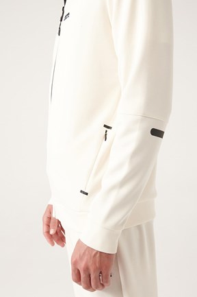 Avva Dik Yaka Önden Fermuarlı Slim Fit Sweatshirt