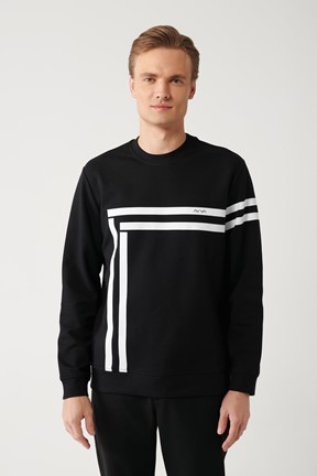Avva İnterlok Kumaş Bisiklet Yaka Baskılı Sweatshirt