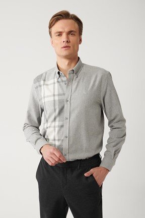 Avva Unisex Düğmeli Yaka Oduncu Gömlek