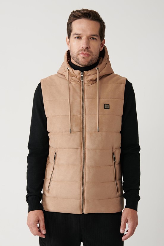 Avva Kapüşonlu Elyaflı Slim Fit Dar Kesim Yelek

