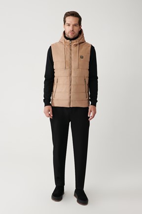 Avva Kapüşonlu Elyaflı Slim Fit Dar Kesim Yelek

