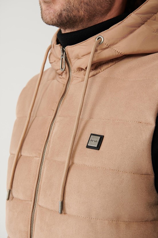 Avva Kapüşonlu Elyaflı Slim Fit Dar Kesim Yelek

