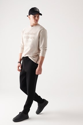 Avva Esnek Yumuşak Doku İnterlok Kumaş Lastikli Paça Jogger Unisex Eşofman Altı