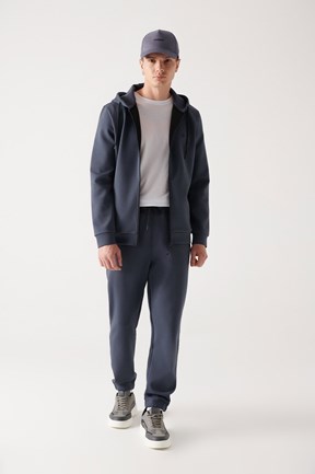 Avva Esnek Yumuşak Doku İnterlok Kumaş Lastikli Paça Jogger Unisex Eşofman Altı