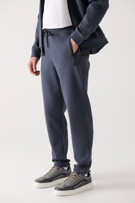 Avva Esnek Yumuşak Doku İnterlok Kumaş Lastikli Paça Jogger Unisex Eşofman Altı