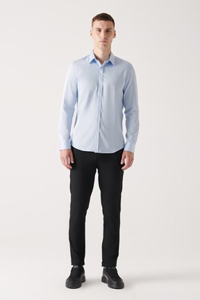 Avva Saten Gizli Patlı Slim Fit Gömlek
