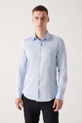 Avva Saten Gizli Patlı Slim Fit Gömlek