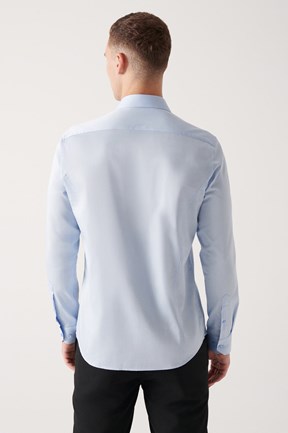Avva Saten Gizli Patlı Slim Fit Gömlek