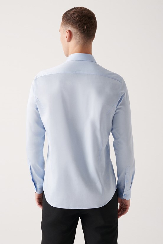 Avva Saten Gizli Patlı Slim Fit Gömlek